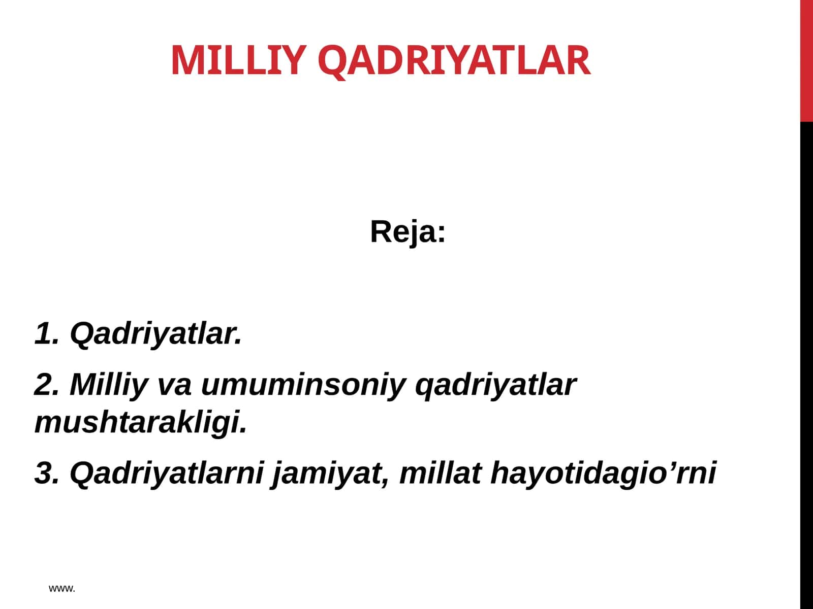 MILLIY QADRIYATLAR 1