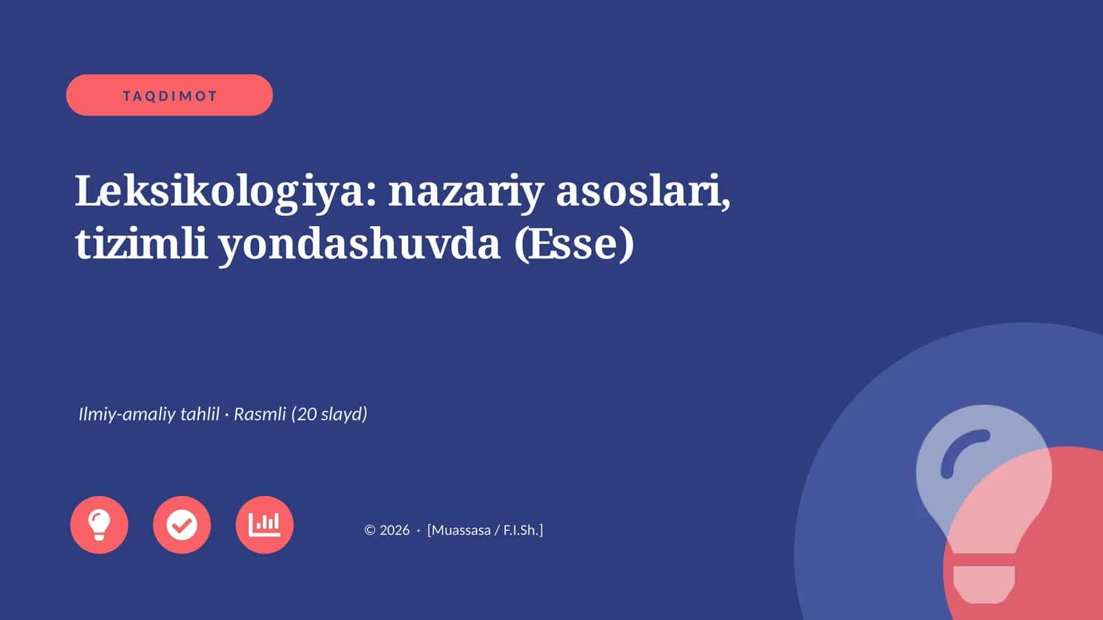 Leksikologiya: nazariy asoslari, tizimli yondashuvda (Esse) 1