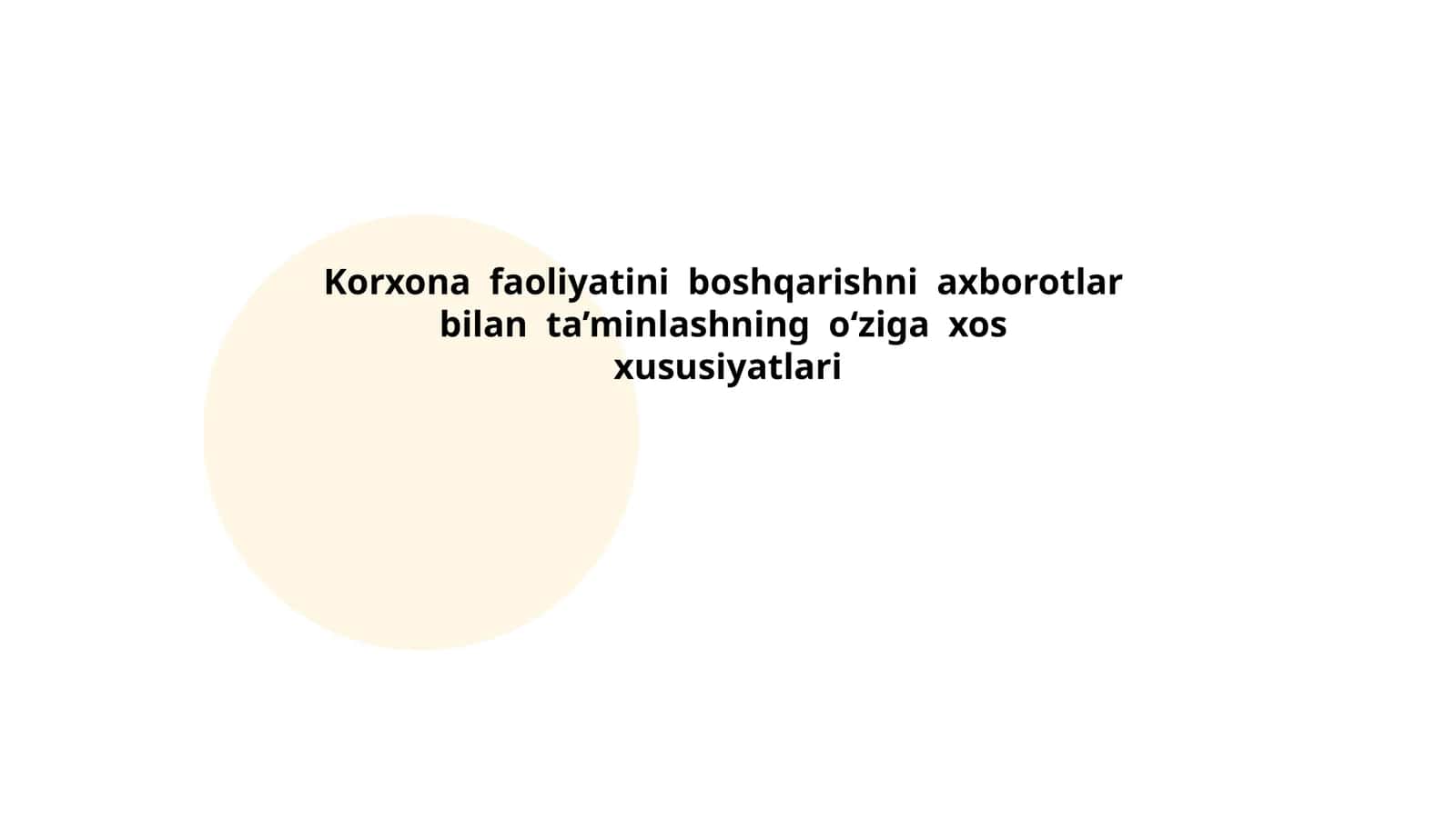 Korxona faoliyati tahlili uchun axborot tizimlari 1
