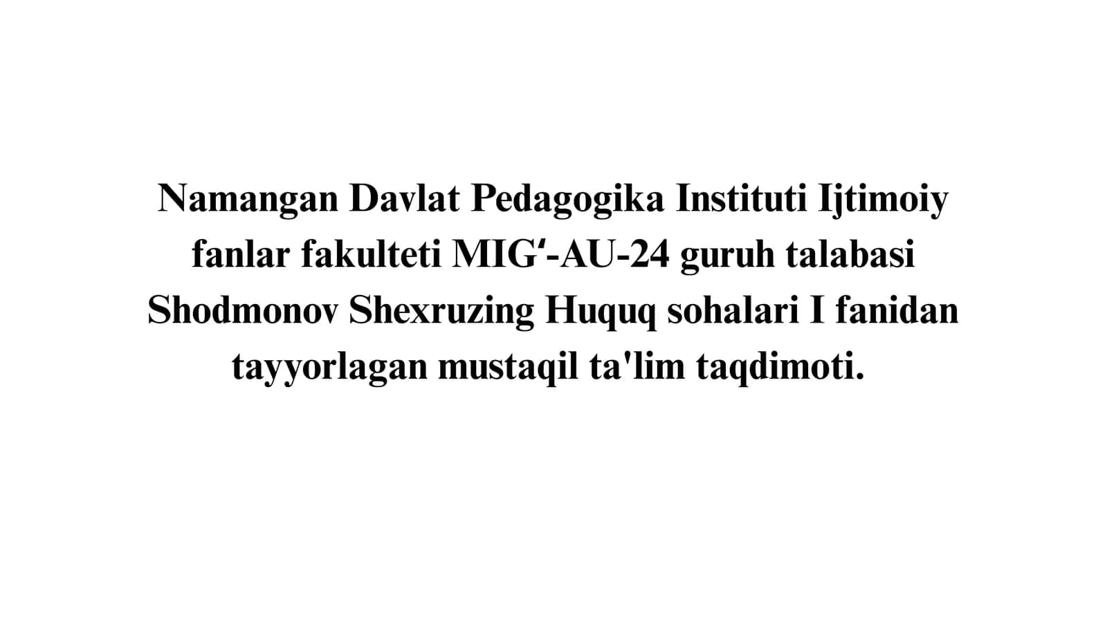 Ma'muriy huquqbuzarlik 1