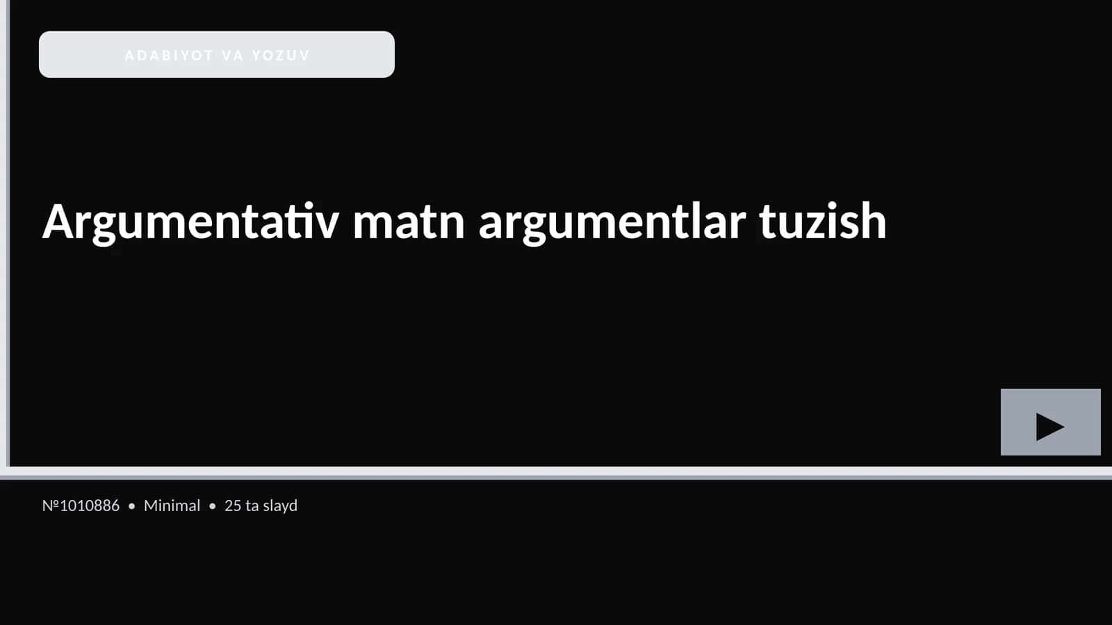 Argumentativ matn argumentlar tuzish 1