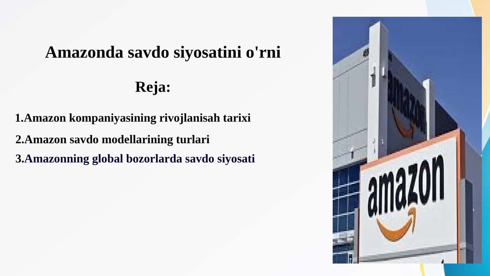 Amazon kompaniyasining rivojlanisah tarixi 1
