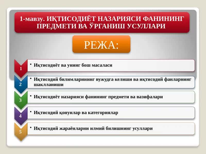 Иқтисодиёт 1