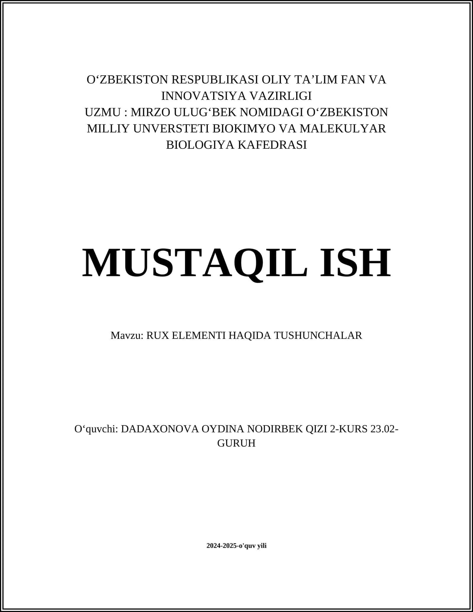 RUX ELEMENTI HAQIDA TUSHUNCHALAR 1