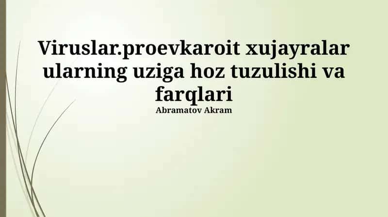 Viruslar va Prokaryotik Hujayralar O'rganish Usullari 1