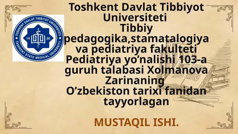 O’zbekistoning davlatchilik tarixi eng qadimgi davrdan yangi O’zbekiston davlatchiligi asoslari XVll asrdan davlatchiligidan Yangi O’zbekiston davlatchiligi. 1