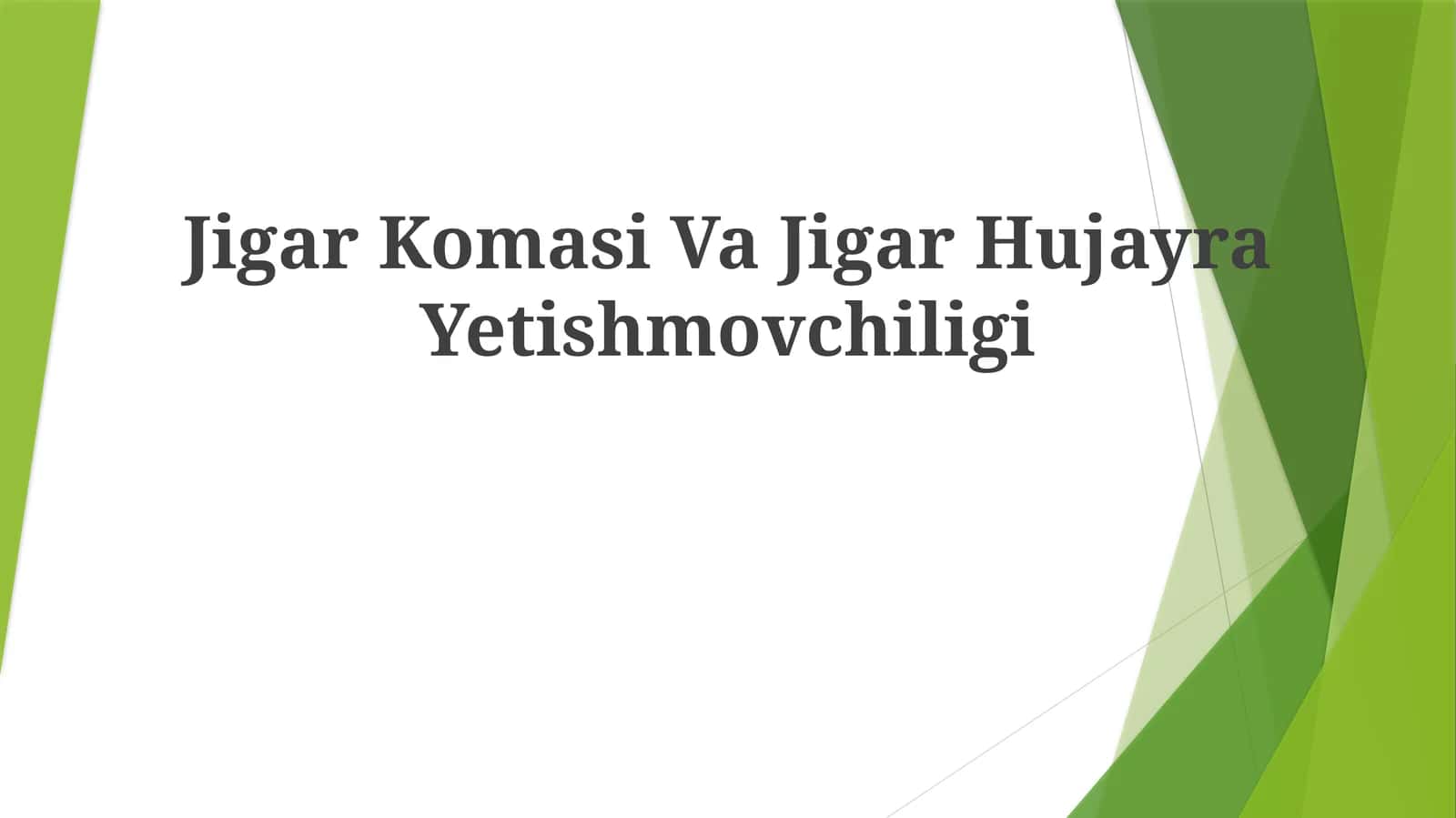 Jigar Komasi Va Jigar Hujayra Yetishmovchiligi 1