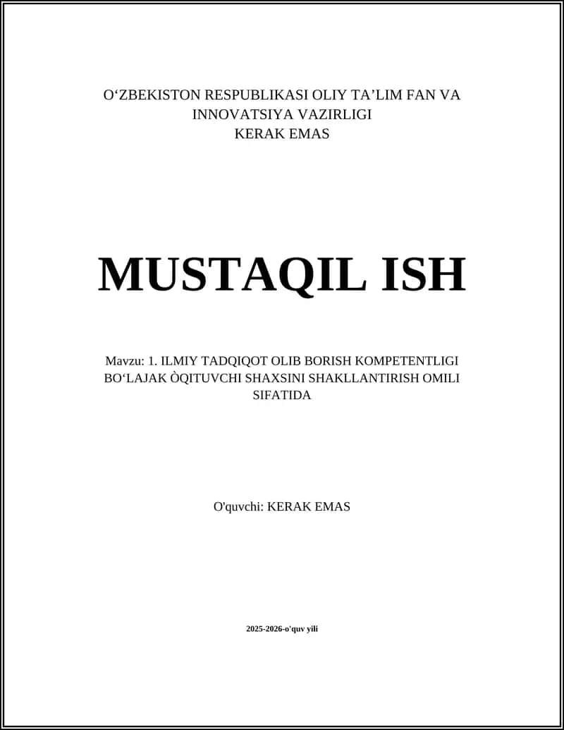 ILMIY TADQIQOT OLIB BORISH KOMPETENTLIGI 1