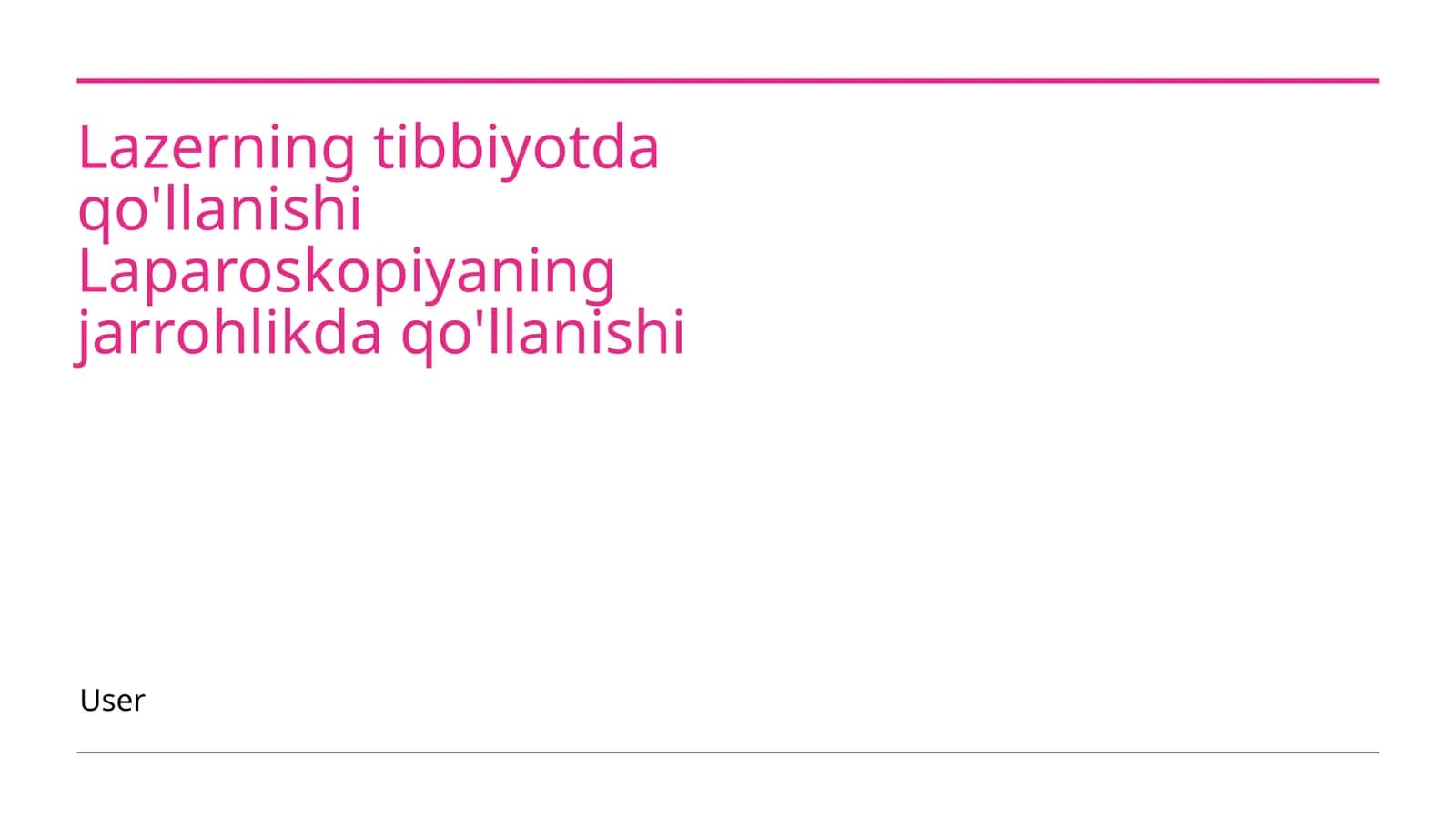 Lazerning tibbiyotda qo'llanishi Laparoskopiyaning jarrohlikda qo'llanishi 1