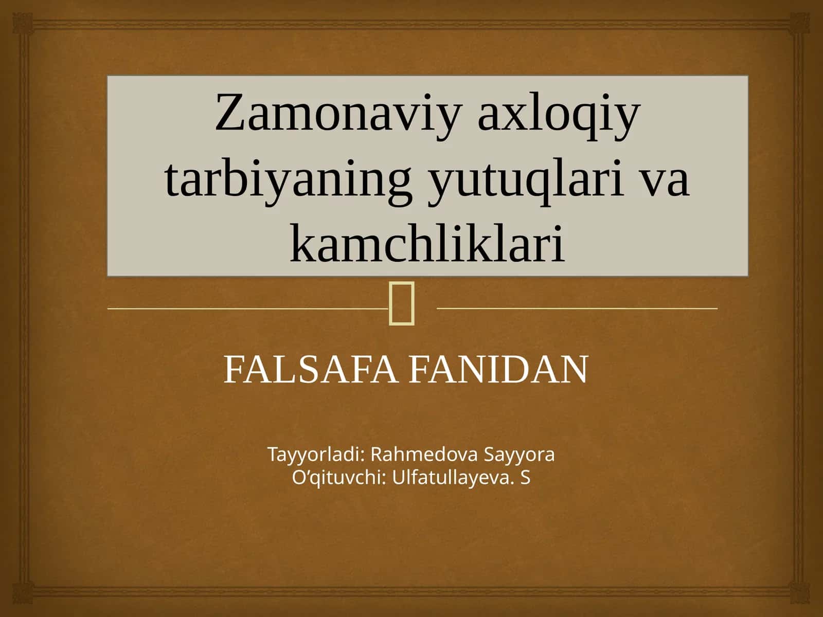 Zamonaviy axloqiy tarbiyaning yutuqlari va kamchiliklari 1