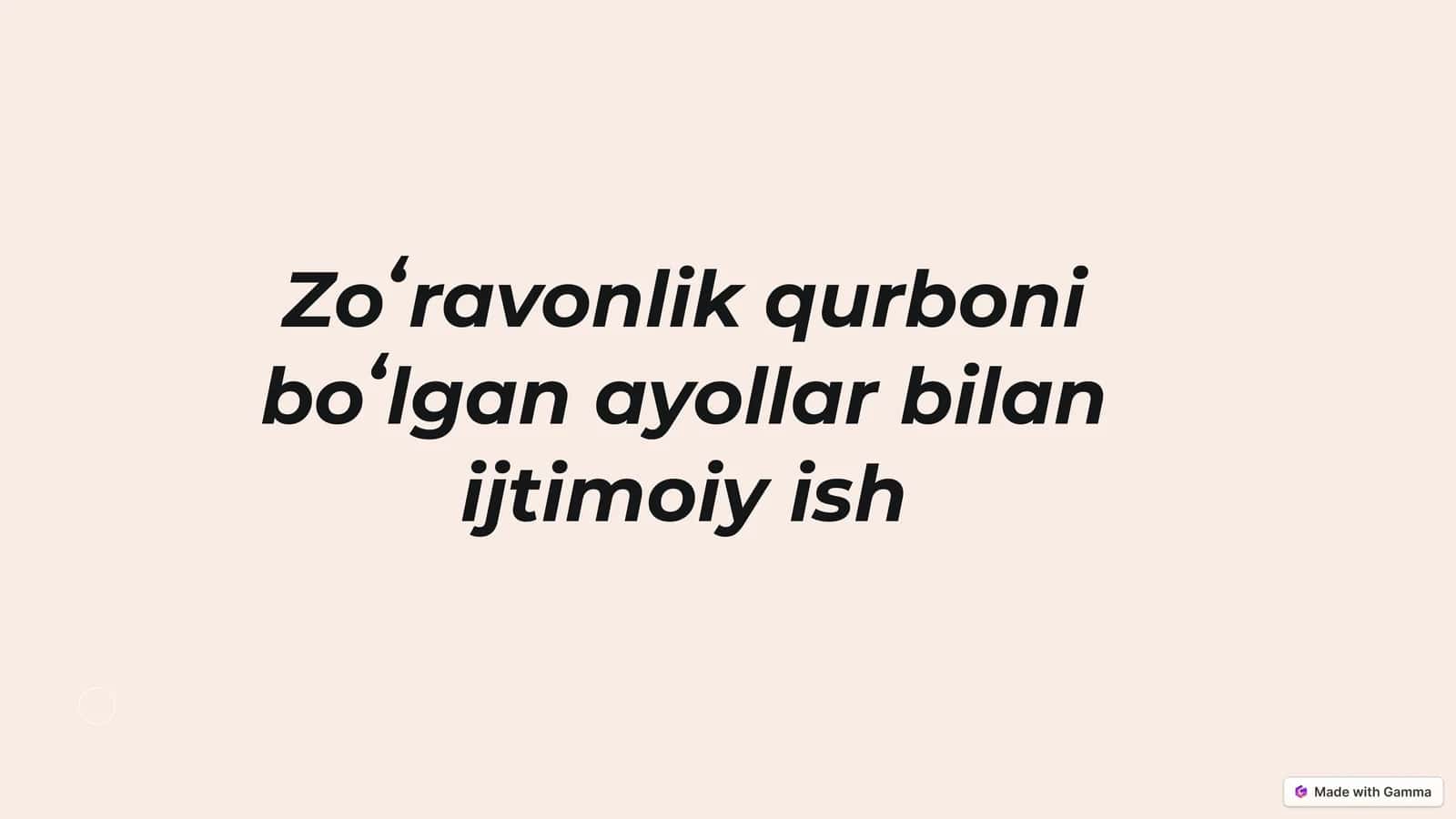 Zoʻravonlik qurbonlari bilan ish 1