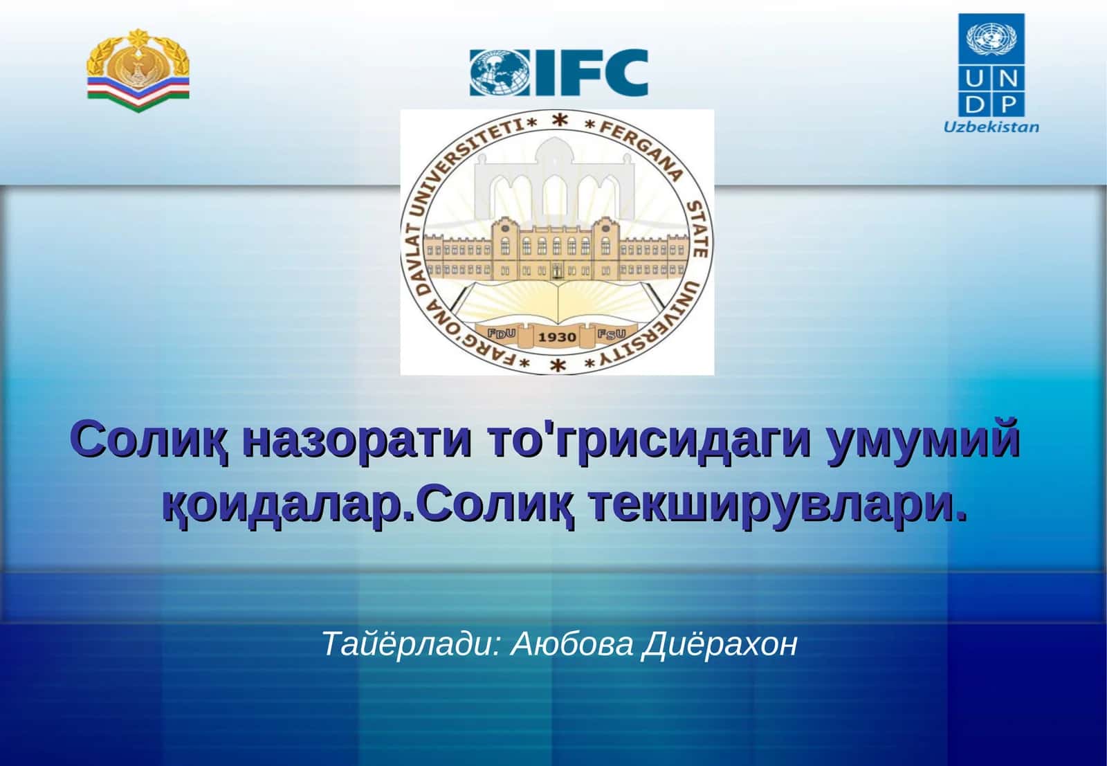 Солиқ назорати то'грисидаги умумий қоидалар.Солиқ текширувлари 1