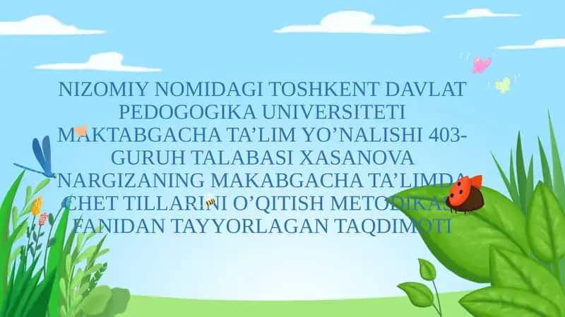 Chet tillarini o'qitish metodikasi 1