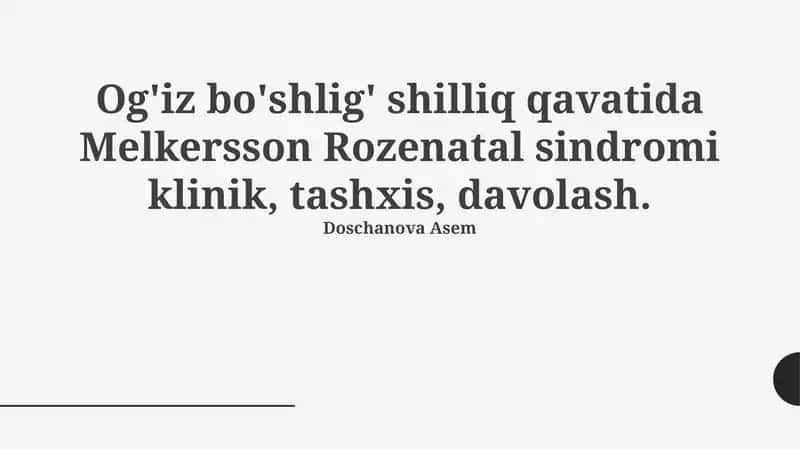Melkersson-Rozenatal Sindromi 1