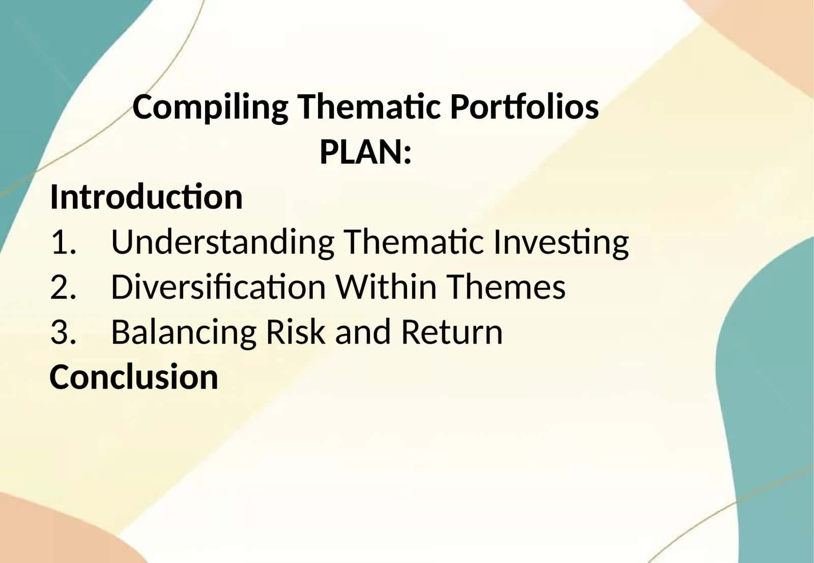 Compiling Thematic Portfolios 1