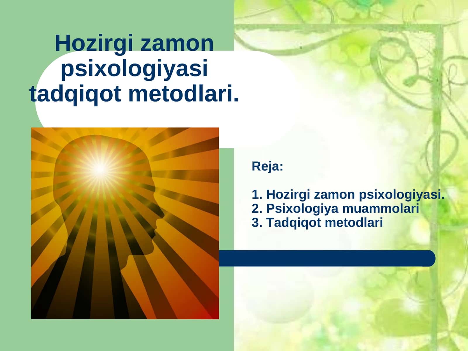 Hozirgi zamon psixologiyasi tadqiqot metodlari 1