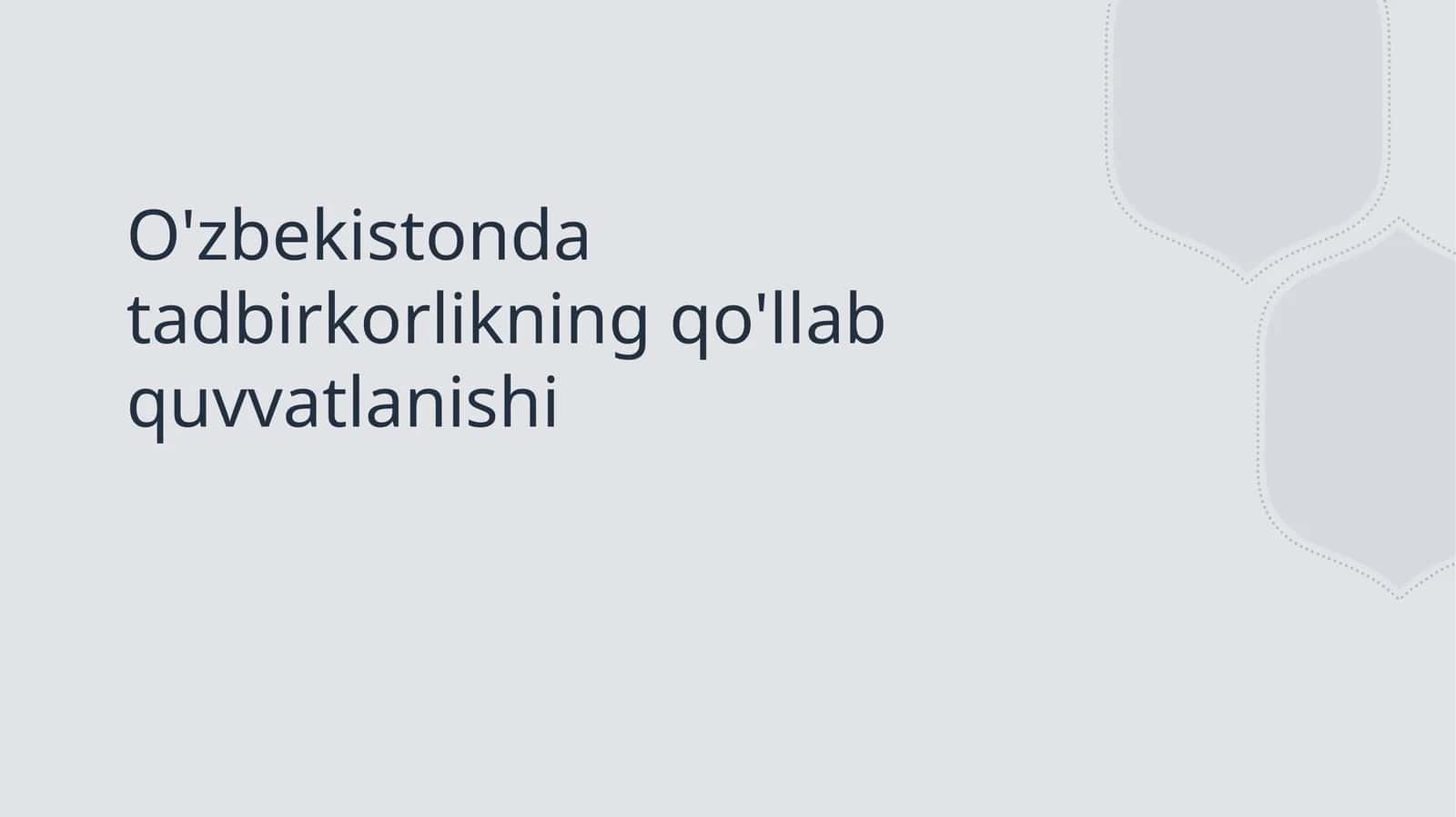 Tadbirkorlikning qo'llab quvvatlanishi 1