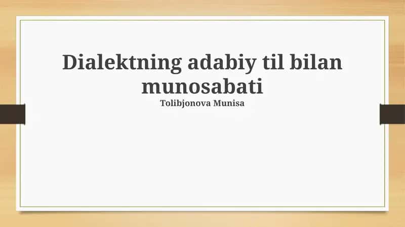 Sheva va Adabiy Tilning Oʻzaro Aloqasi 1