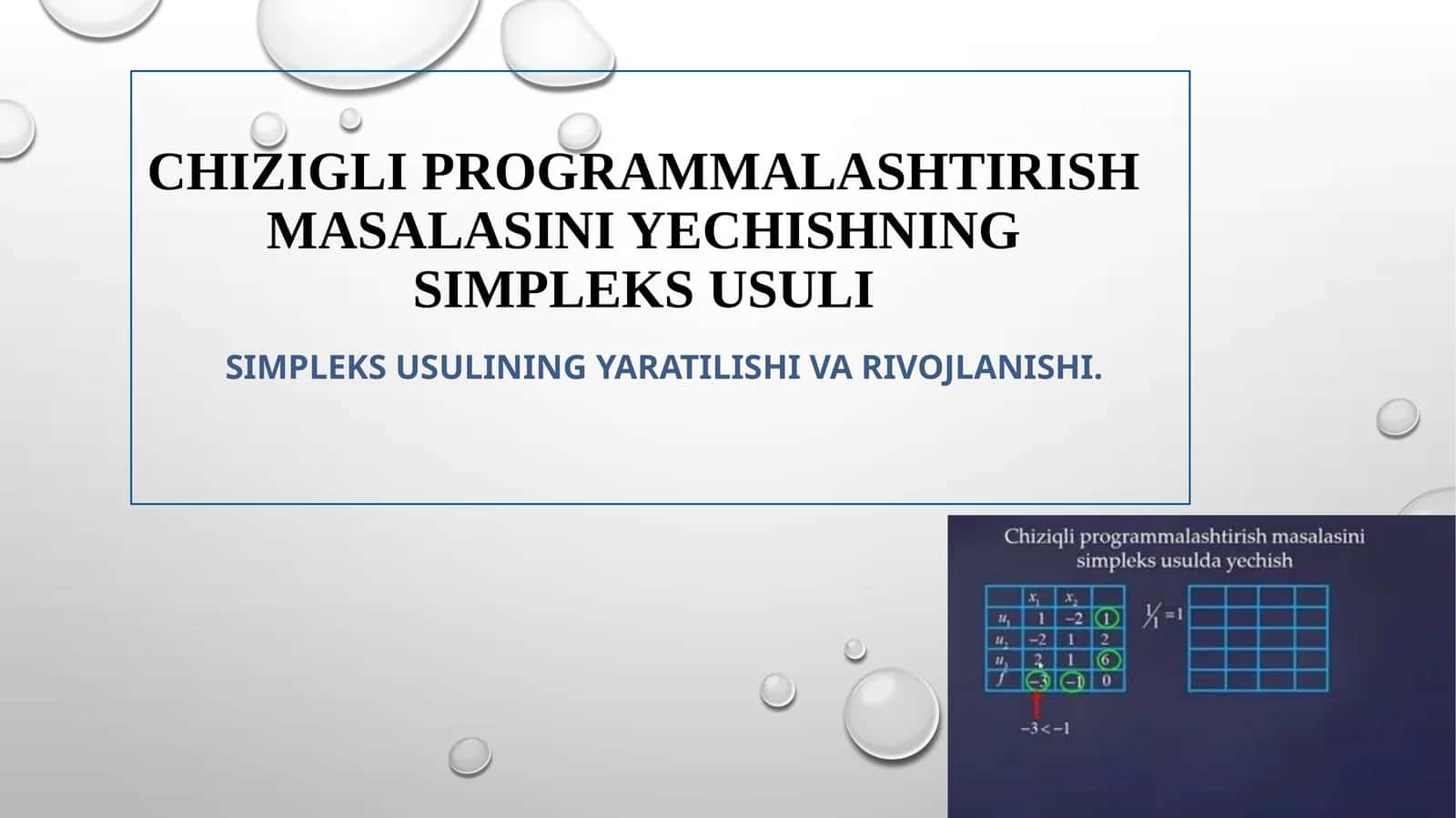Chizigliprogrammalashtirishmasalasiniyechishningsimpleksusuli 1
