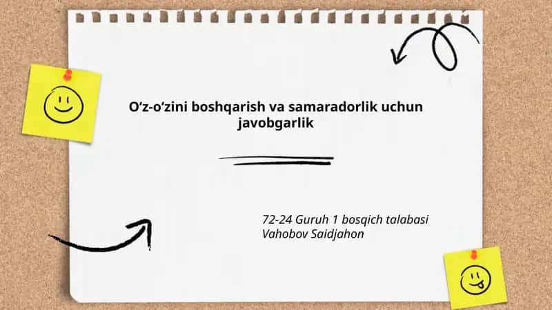 O'zini o'zi boshqarish va samaradorlik uchun javobgarlik 1