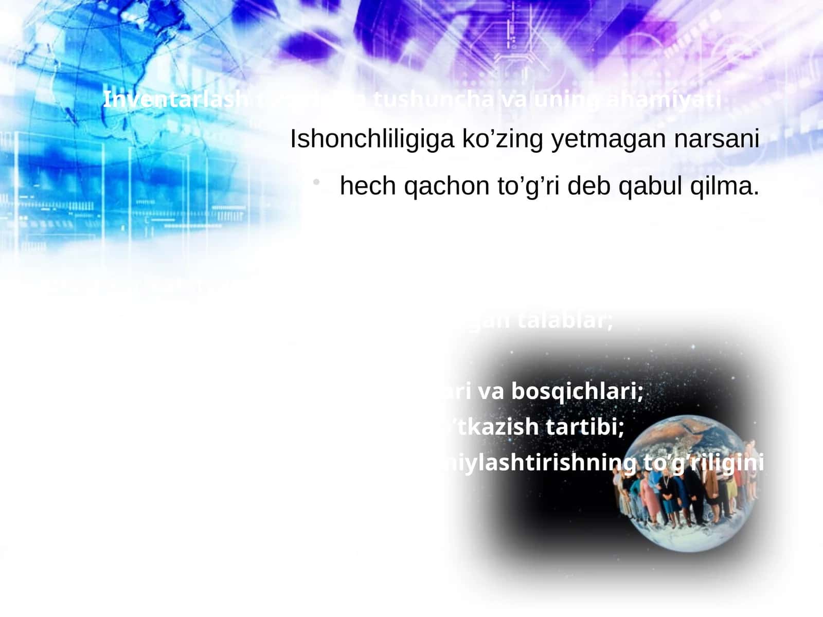 Inventarlash to‘g‘risida tushuncha va uning ahamiyati 1