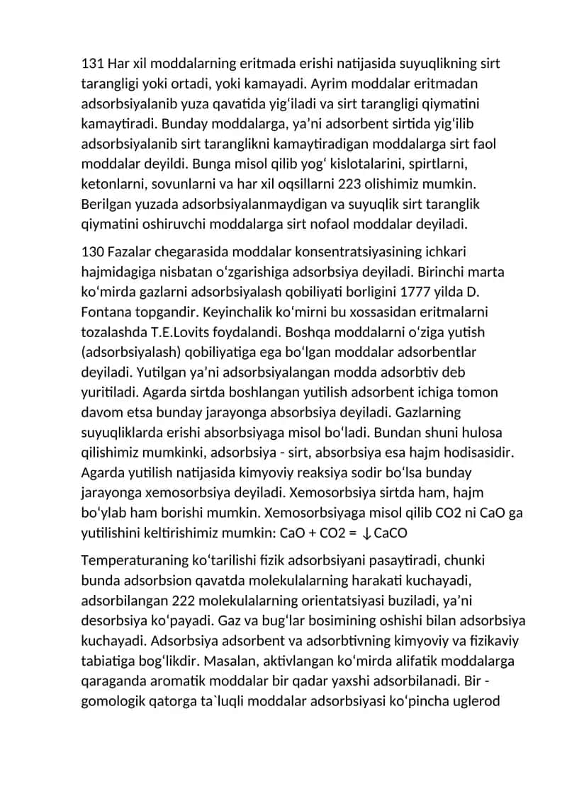 Adsorbtsiya va absortsiya jarayonlari 1