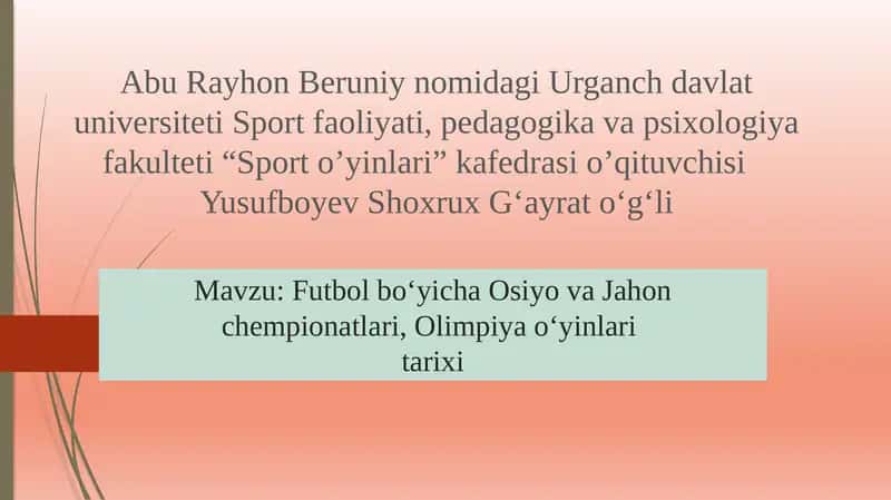 Futbolboʻyicha Osiyo va Jahon chempionatlari, Olimpiya oʻyinlari tarixi 1