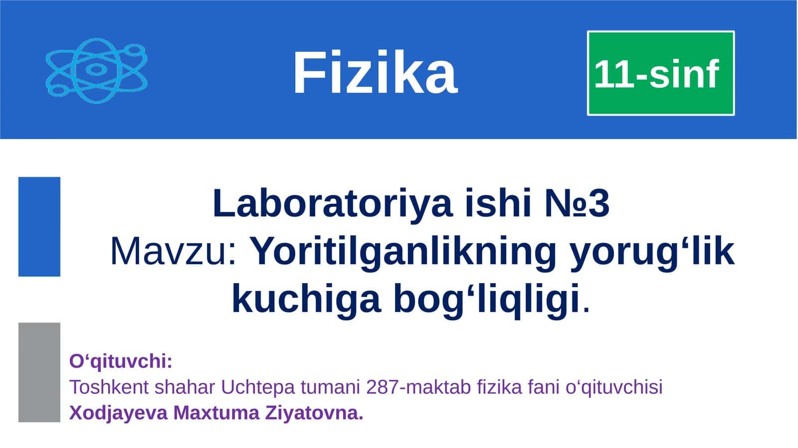 Yoritilganlikning yorug‘lik kuchiga bog‘liqligi 1