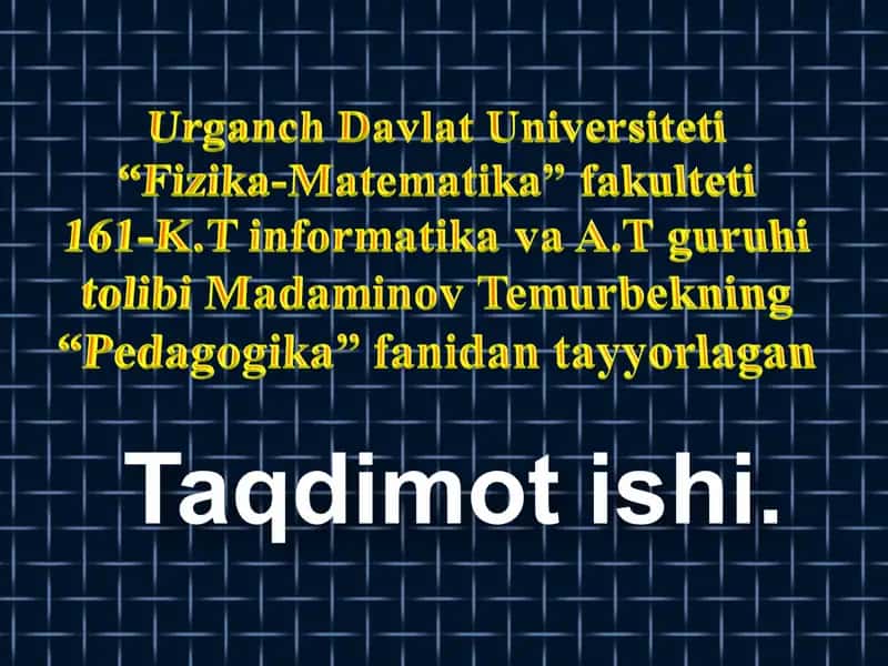 O’quvchilarni ma’naviy-ahloqiy tarbiyalash 1