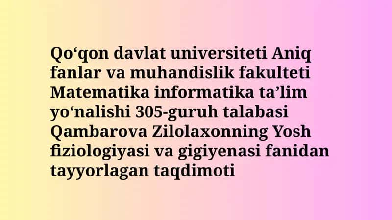 Nerv tizimining ahamiyati va gigiyenasi 1