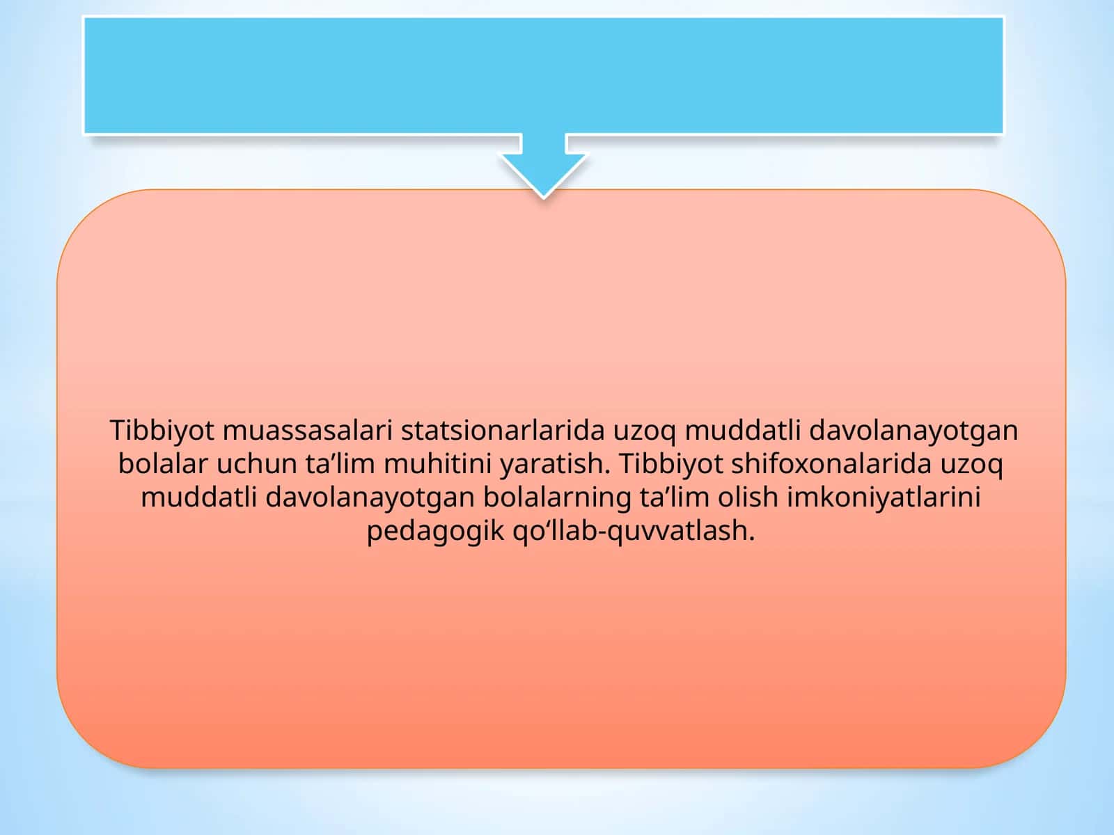 Tibbiyotdagi uzoq muddat davolanayotgan bolalar uchun ta'lim 1