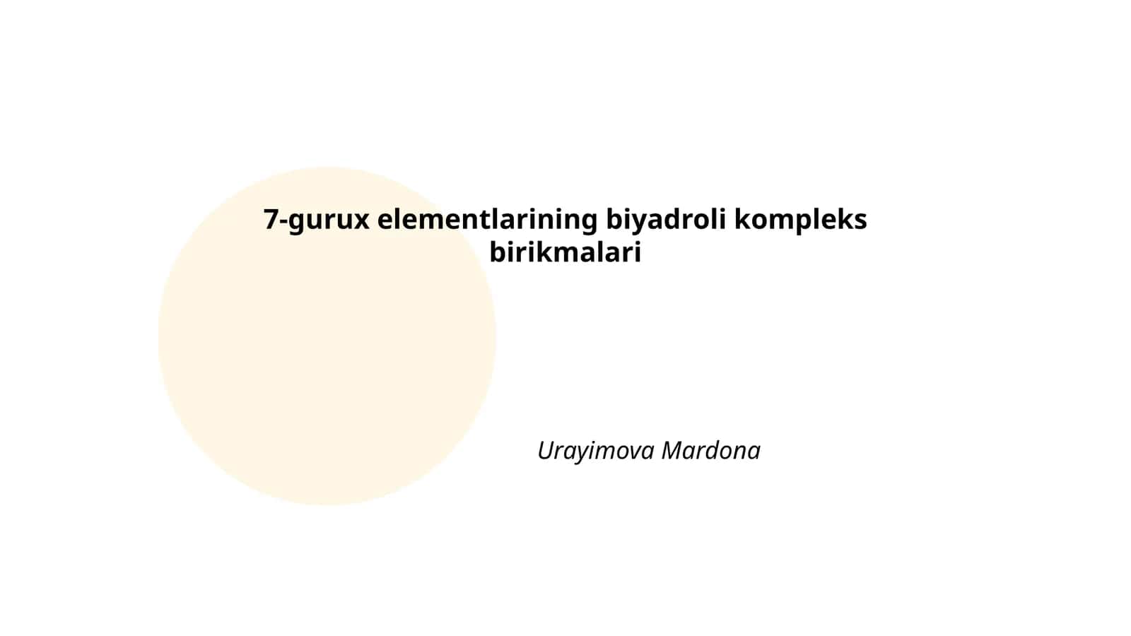 7-gurux elementlarining biyadroli kompleks birikmalari 1