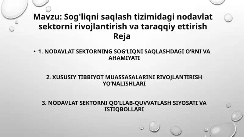 Sog'liqni saqlash tizimi 1