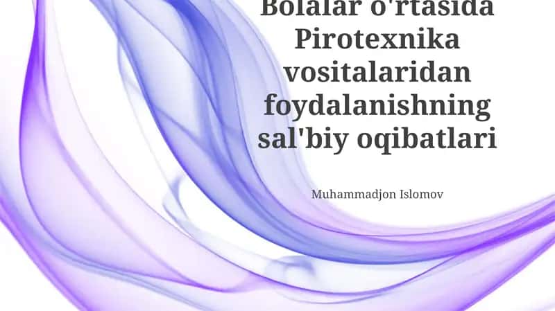 Bolalar tomonidan pirotexnika vositalaridan foydalanishning salbiy oqibatlari 1