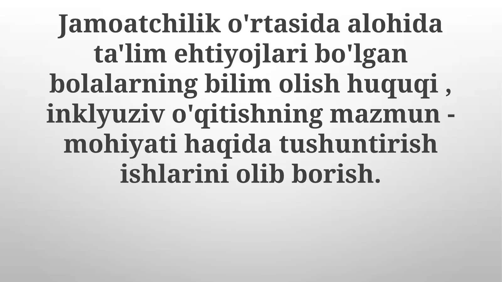 Inklyuziv Ta'lim: Mazmuni va Ahamiyati 1
