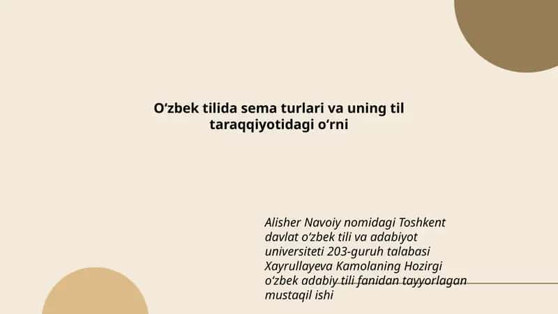 Oʻzbek tilida sema turlari va uning til taraqqiyotidagi oʻrni 1