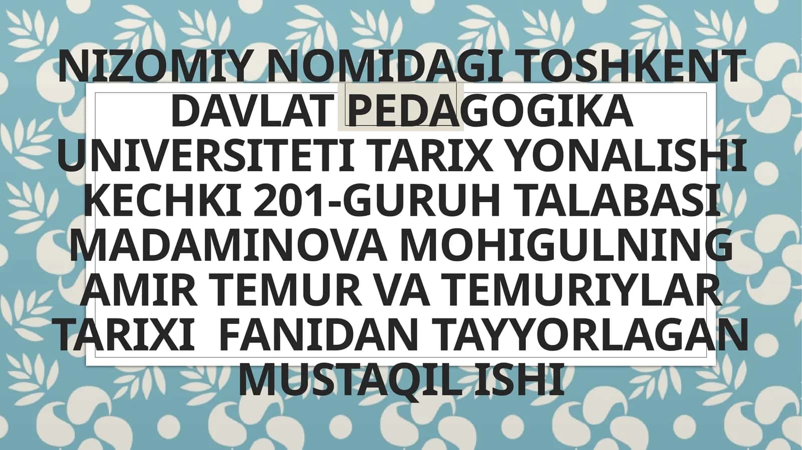 Amir Temur davrida shaharlar taraqqiyoti 1