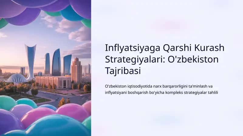 Inflyatsiyaga Qarshi Kurash Strategiyalari: O'zbekiston Tajribasi 1