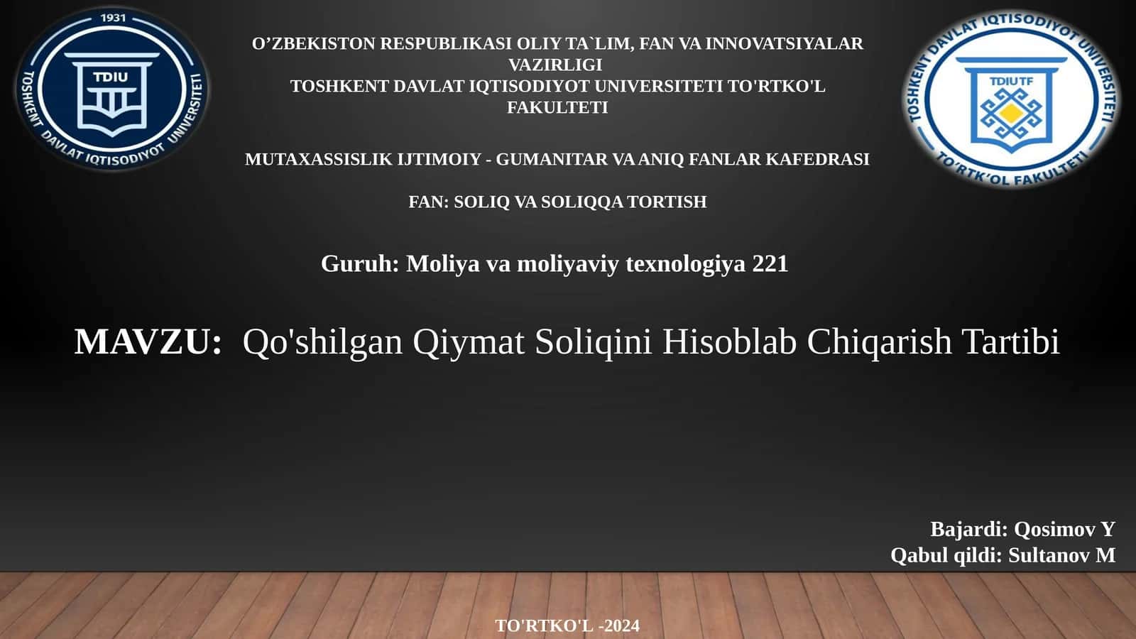Qo'shilgan Qiymat Soliqini Hisoblab Chiqarish Tartibi 1