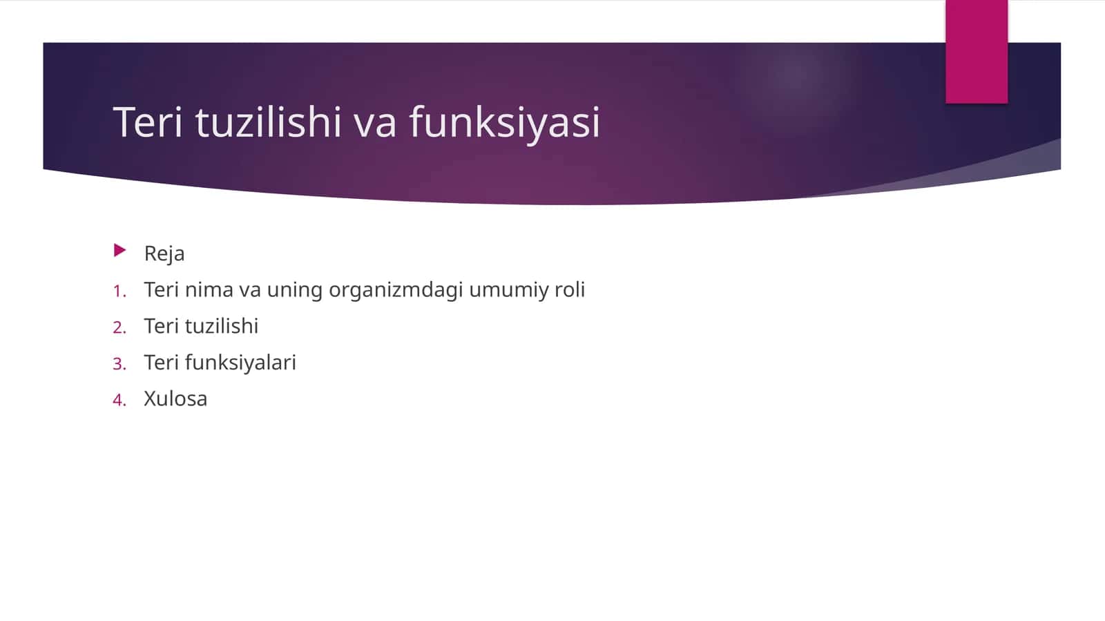 Teri tuzilishi va funksiyasi 1