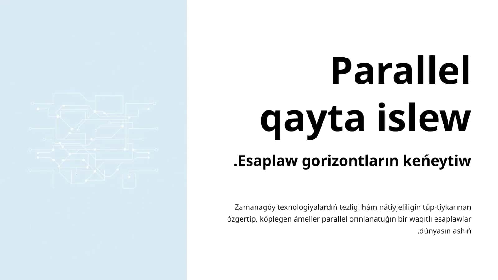 Parallel qayta islew 1