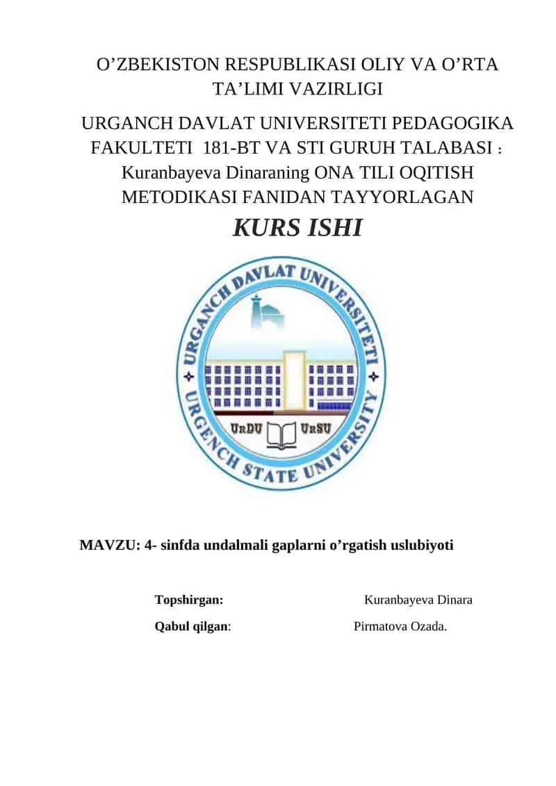 4- sinfda undalmali gaplarni o’rgatish uslubiyoti 1