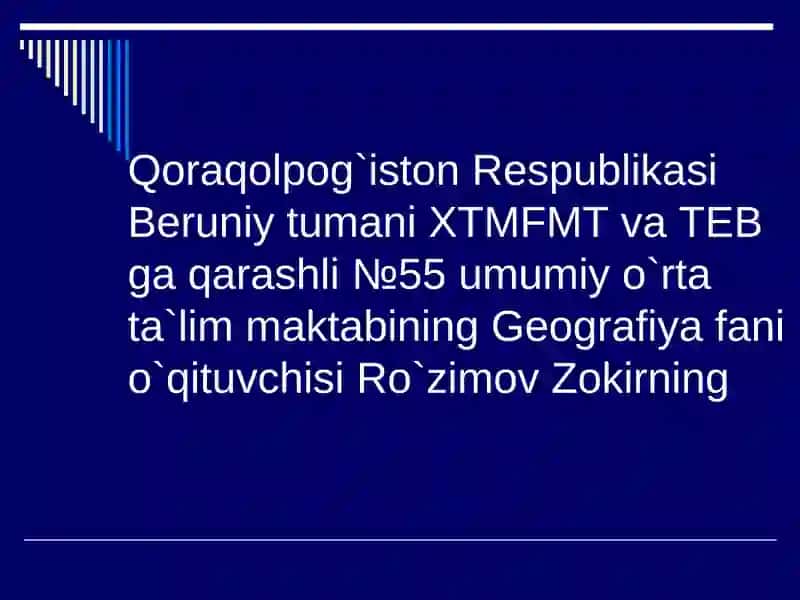 TA`LIM SIFATINI OSHIRMOQCHI BO`LGAN ISHLARI TAQDIMOTI