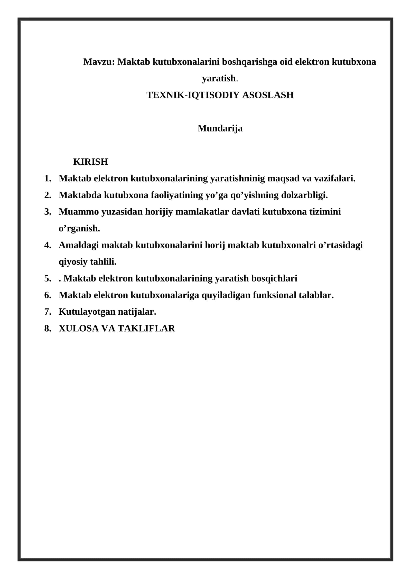 Maktab kutubxonalarini boshqarishga oid elektron kutubxona yaratish 1
