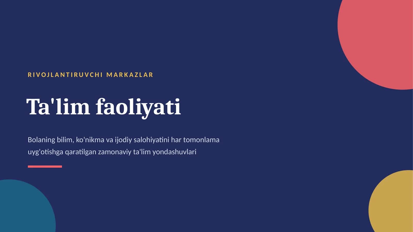 Rivojlantiruvchi markazlarda taʼlimiy faoliyat 1