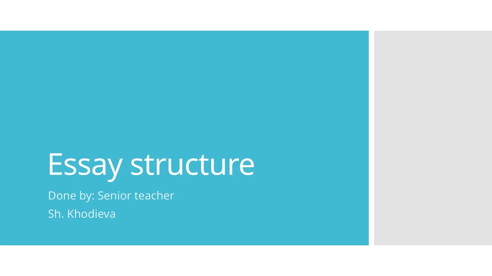Essay structure 1