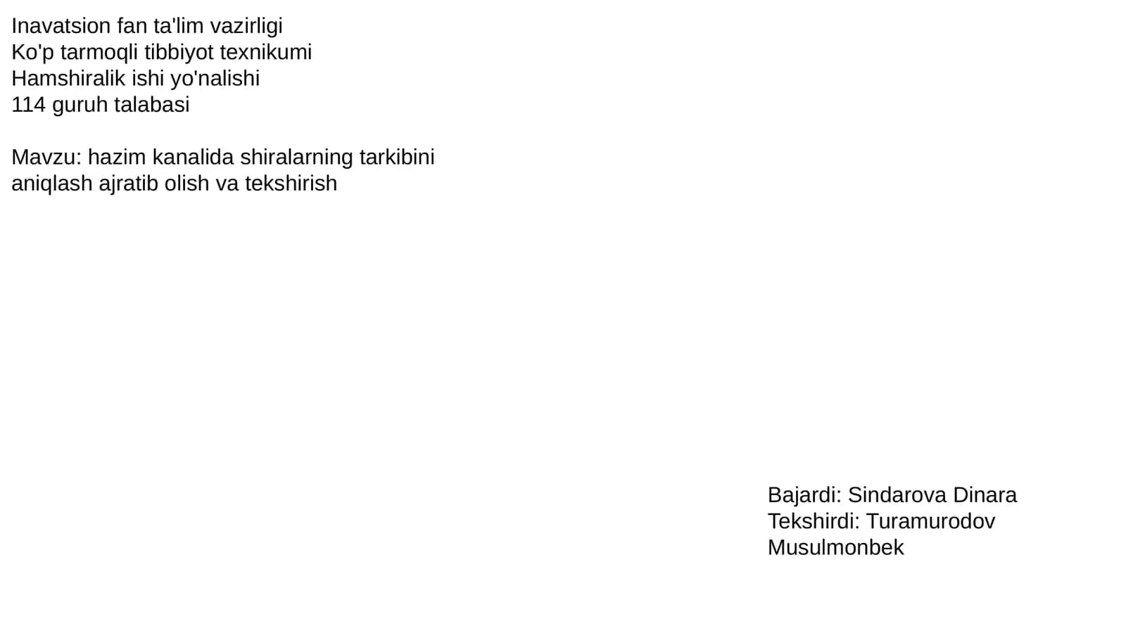 Ko'p tarmoqli tibbiyot texnikumi 1