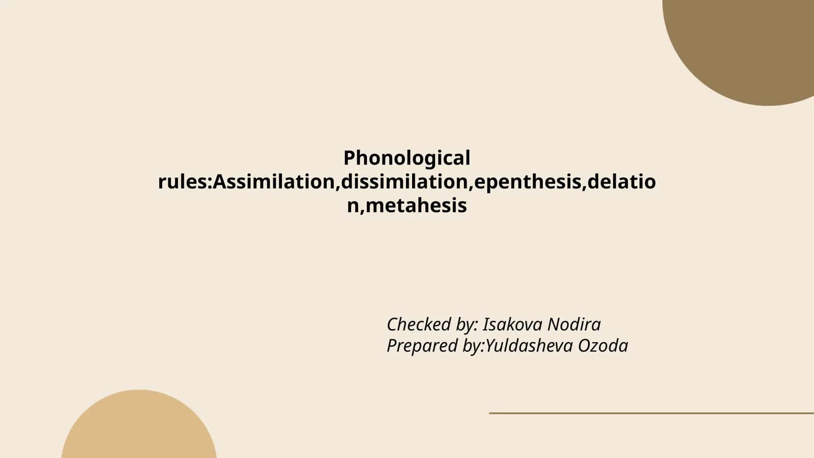 Phonological Rules 1