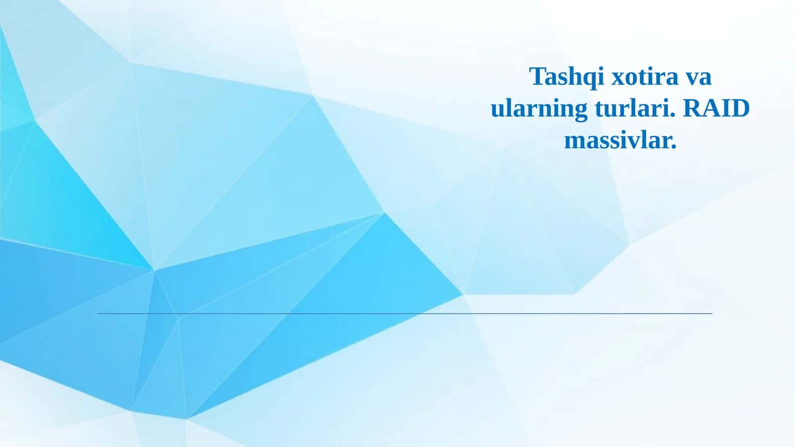 RAID massivlar 1
