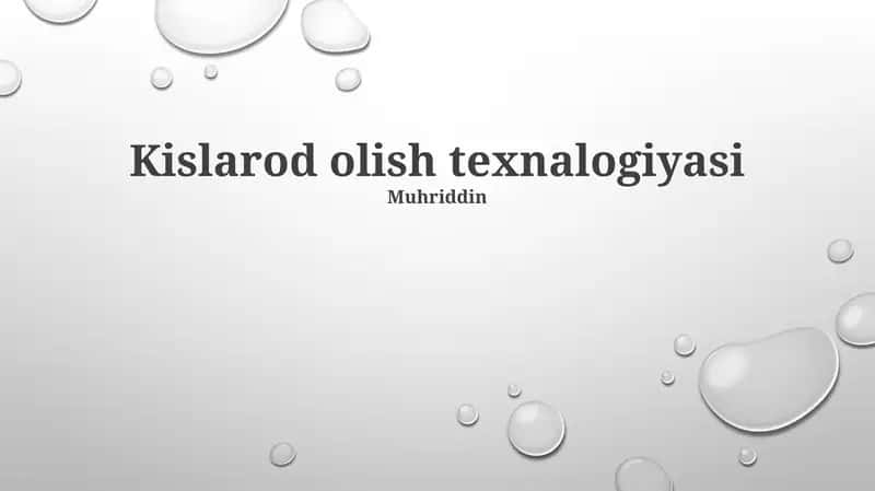 Kislarod Olishning Zamonaviy Usullari 1